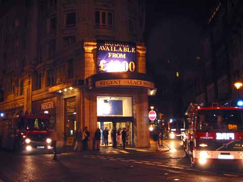 Photo, Fire trucks at night