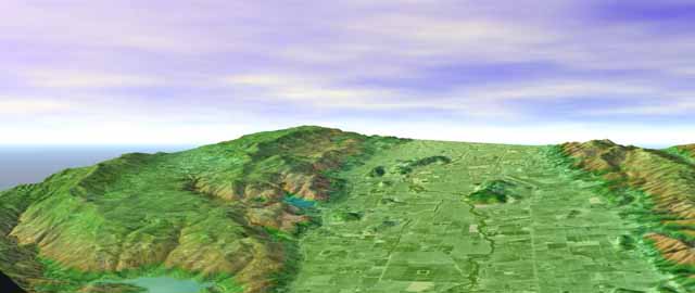 Graphic, oblique view of Napa Valley