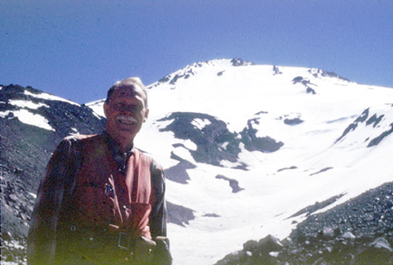 photo of Bob Christiansen with Mt. Shasta in the background