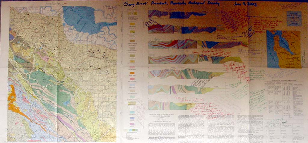 photo of geologic map with notes written on it