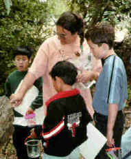 photo of teacher with children