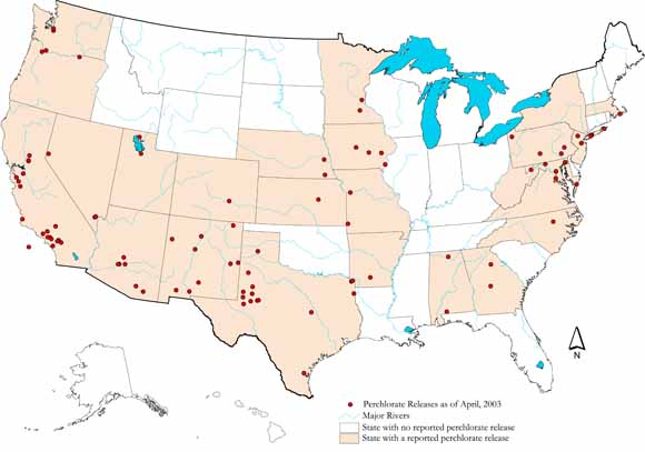 map of US showing plume sites