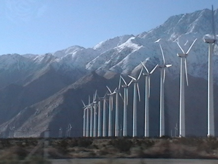photo of giant wind turbines