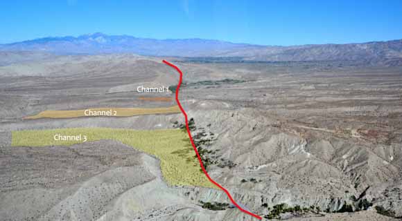 oblique air photo of the fault