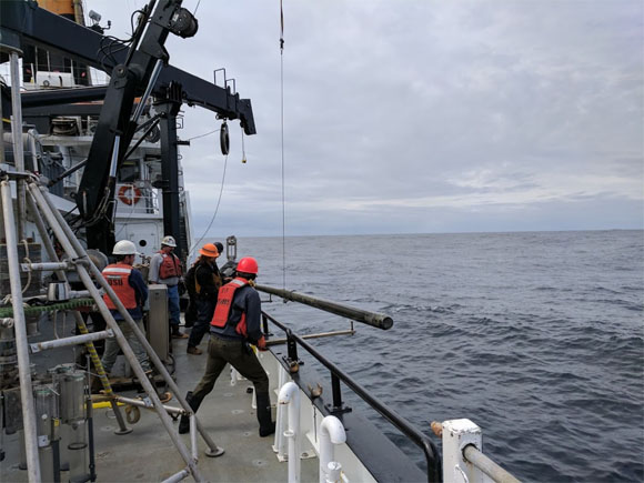 Photo of workers on deck