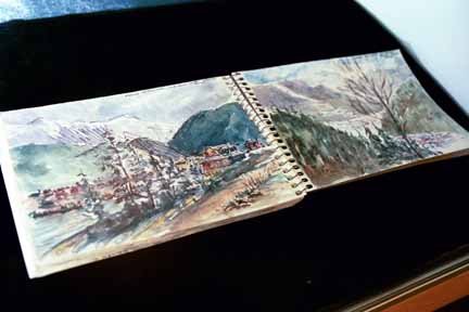 Photo of one of Bob Wallace's watercolor books